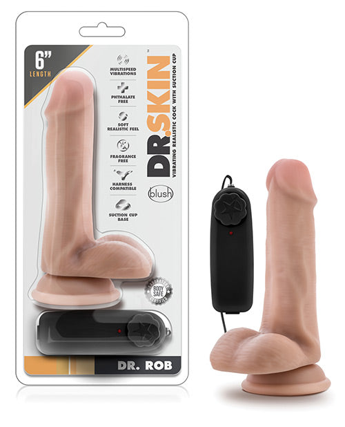 "Blush Dr. Skin Dr. Rob 6"" Cock W/suction Cup" Blush Novelties