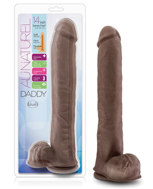 "Blush Au Naturel Daddy 14"" Sensa Feel Dual Density Dong W/suction Cup" Blush Novelties