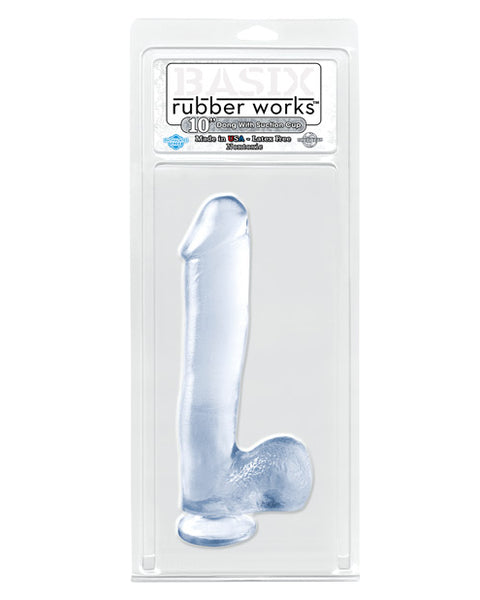 "Basix Rubber Works 10"" Dong W/suction Cup" Pipedream Products