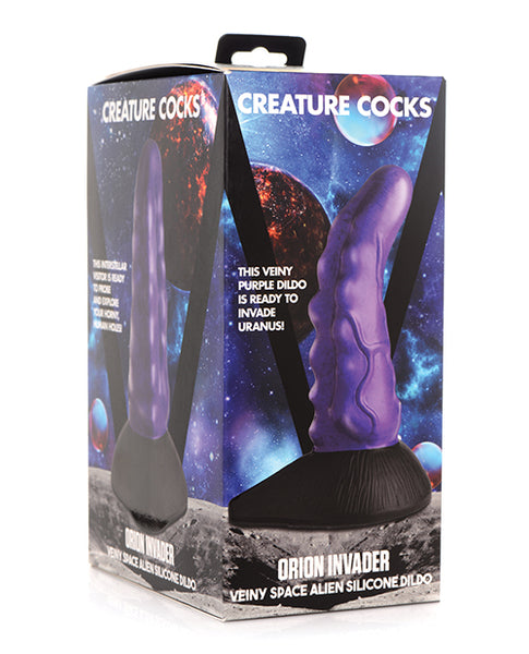 Creature Cocks Orion Invader Veiny Space Alien Silicone Dildo - Purple/Black Xr LLC