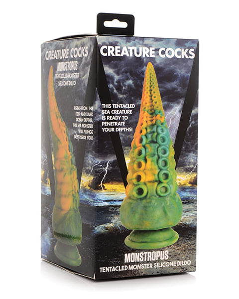 Creature Cocks Monstropus Tentacled Monster Silicone Dildo - Green/Yellow Xr LLC