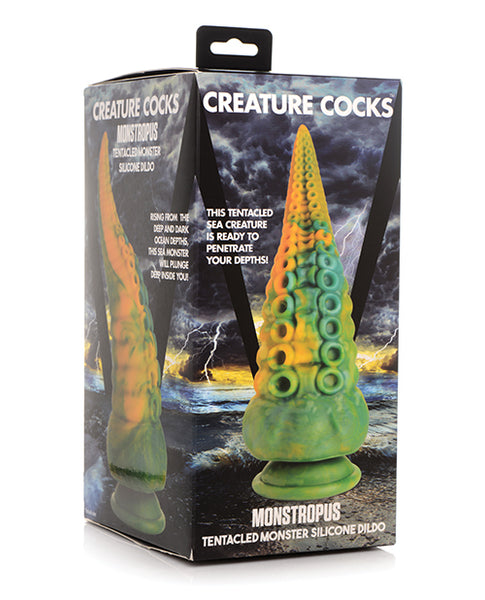 Creature Cocks Monstropus Tentacled Monster Silicone Dildo - Green/Yellow Xr LLC