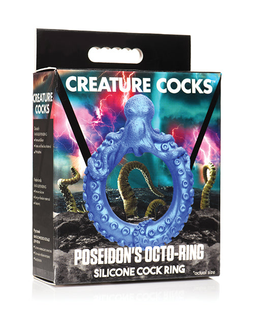 Creature Cocks Poseidon's Octo Silicone Cock Ring - Blue Xr LLC