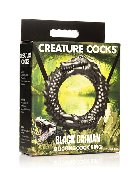 Creature Cocks Caiman Silicone Cock Ring - Black Xr LLC