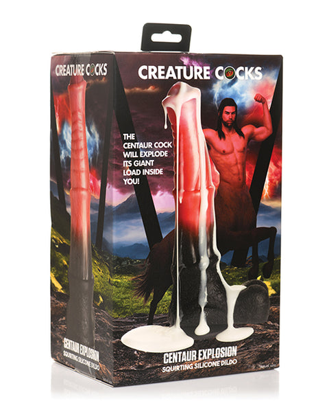 Creature Cocks Centaur Explosion Squirting Silicone Dildo - Black/Peach Xr LLC