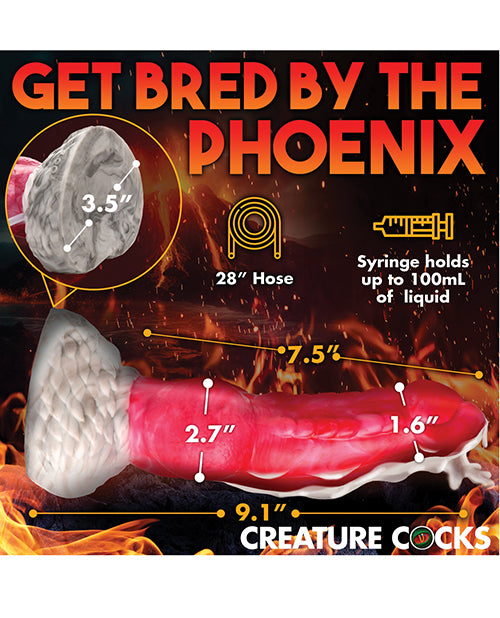 NO ETA Creature Cocks Resurrector Phoenix Squirting Silicone Dildo - Red/White Xr LLC