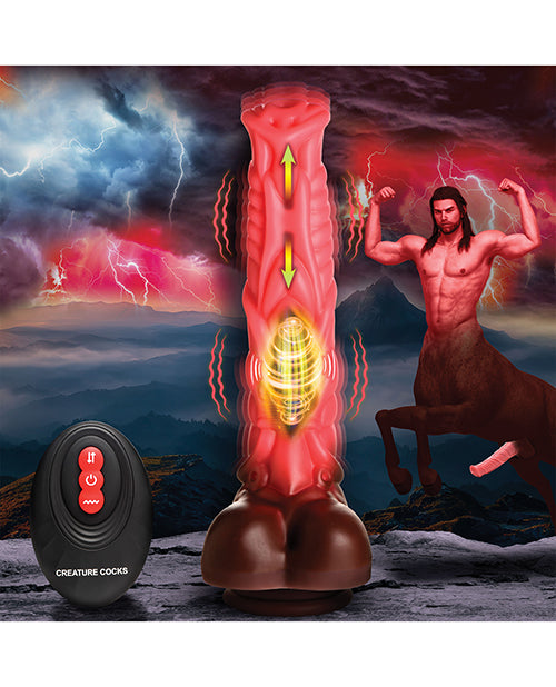 Creature Cocks Deluxe Centaur Thrusting & Vibrating Silicone Dildo w/Remote Control - Peach/Brown Xr LLC