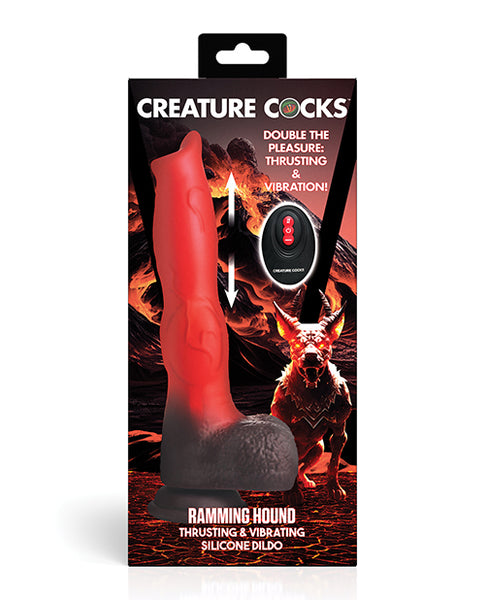 Creature Cocks Ramming Hound Thrusting & Vibrating Silicone Dildo w/Remote Control - Red/Brown Xr LLC