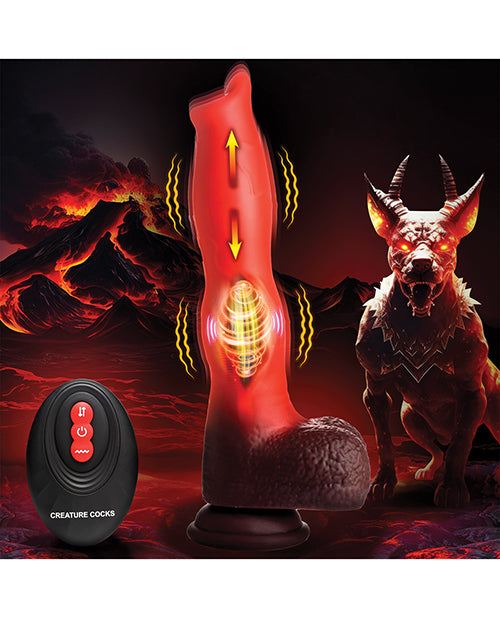 Creature Cocks Ramming Hound Thrusting & Vibrating Silicone Dildo w/Remote Control - Red/Brown Xr LLC