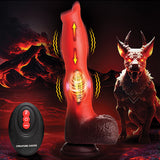 Creature Cocks Ramming Hound Thrusting & Vibrating Silicone Dildo w/Remote Control - Red/Brown Xr LLC