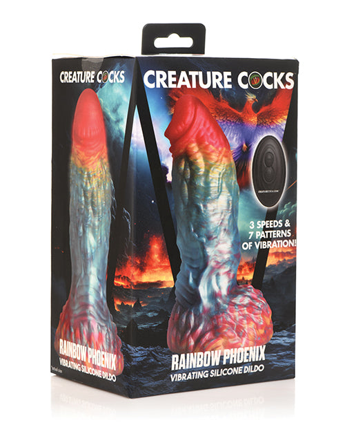 Creature Cocks Rainbow Phoenix Vibrating Dildo w/Remote Control - Rainbow Xr LLC