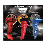 Creature Cocks Hell-Hound, Lord Kraken, & King Cobra Silicone Key Chain Set - Pack of 3 Multi Color Xr LLC