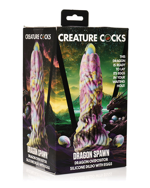 Creature Cocks Dragon Spawn Dragon Ovipositor Silicone Dildo w/Eggs - Multi Color Xr LLC