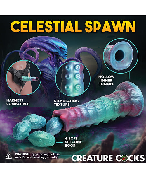 Creature Cocks Galactic Breeder Ovipositor Silicone Dildo w/Eggs - Multi Color Xr LLC