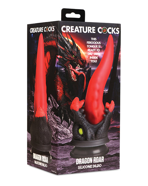 Creature Cocks Dragon Roar Silicone Dildo - Red/Black Xr LLC