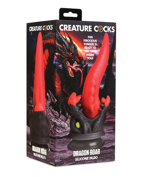 Creature Cocks Dragon Roar Silicone Dildo - Red/Black Xr LLC