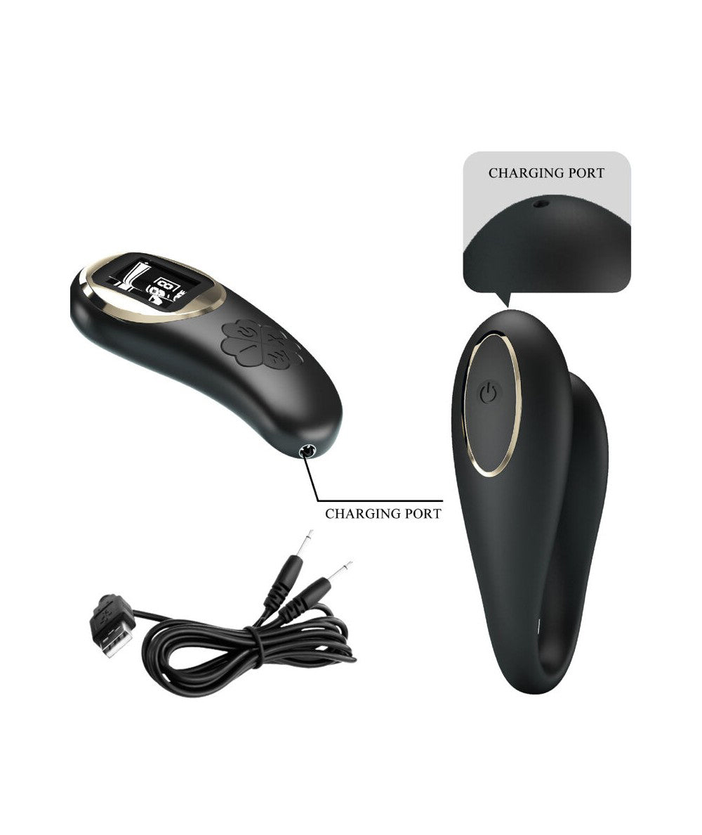 Nathan Double Pleasure Remote Control Vibrator -  Black Pretty Love