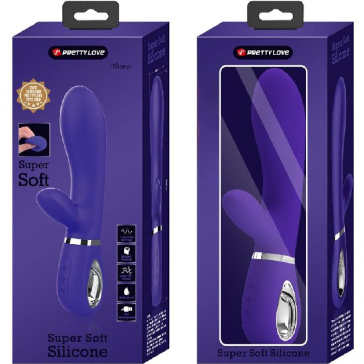 Thomas Super Soft Silicone Rabbit Vibrator -  Purple Pretty Love