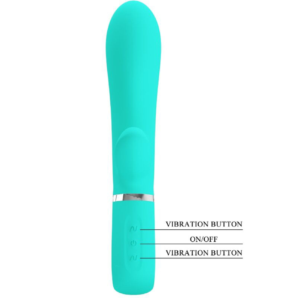 Thomas Super Soft Silicone Rabbit Vibrator -  Turquoise Pretty Love