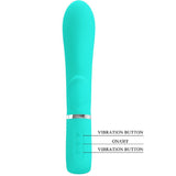 Thomas Super Soft Silicone Rabbit Vibrator -  Turquoise Pretty Love