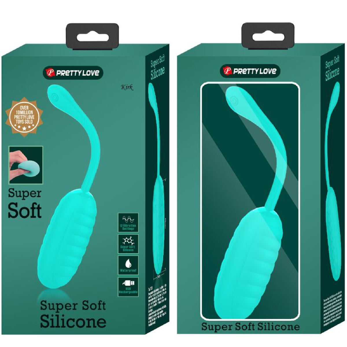 Kirk Rechargeable Vibrating Egg - Turquoise Pretty Love