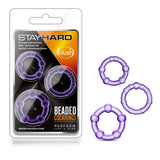 Stay Hard - Beaded Cock Rings - 3 Pack - Purple Blush