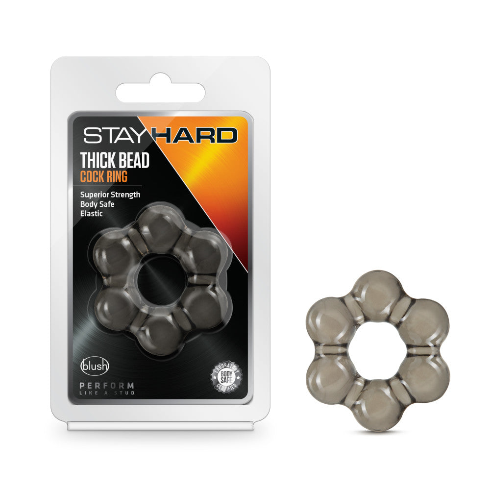 Stay Hard - Thick Bead Cock Ring - Black Blush