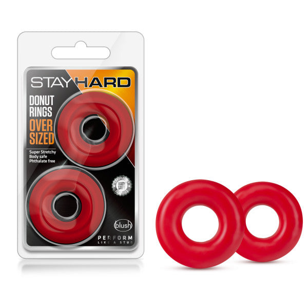 Stay Hard - Donut Rings Oversized - Red Blush