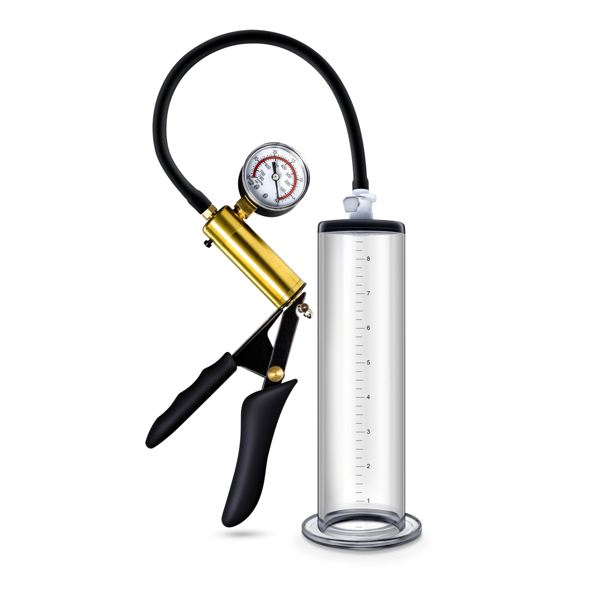 Performance - Vx6 Vacuum Penis Pump With Brass  Pistol & Pressure Gauge - Clear Blush