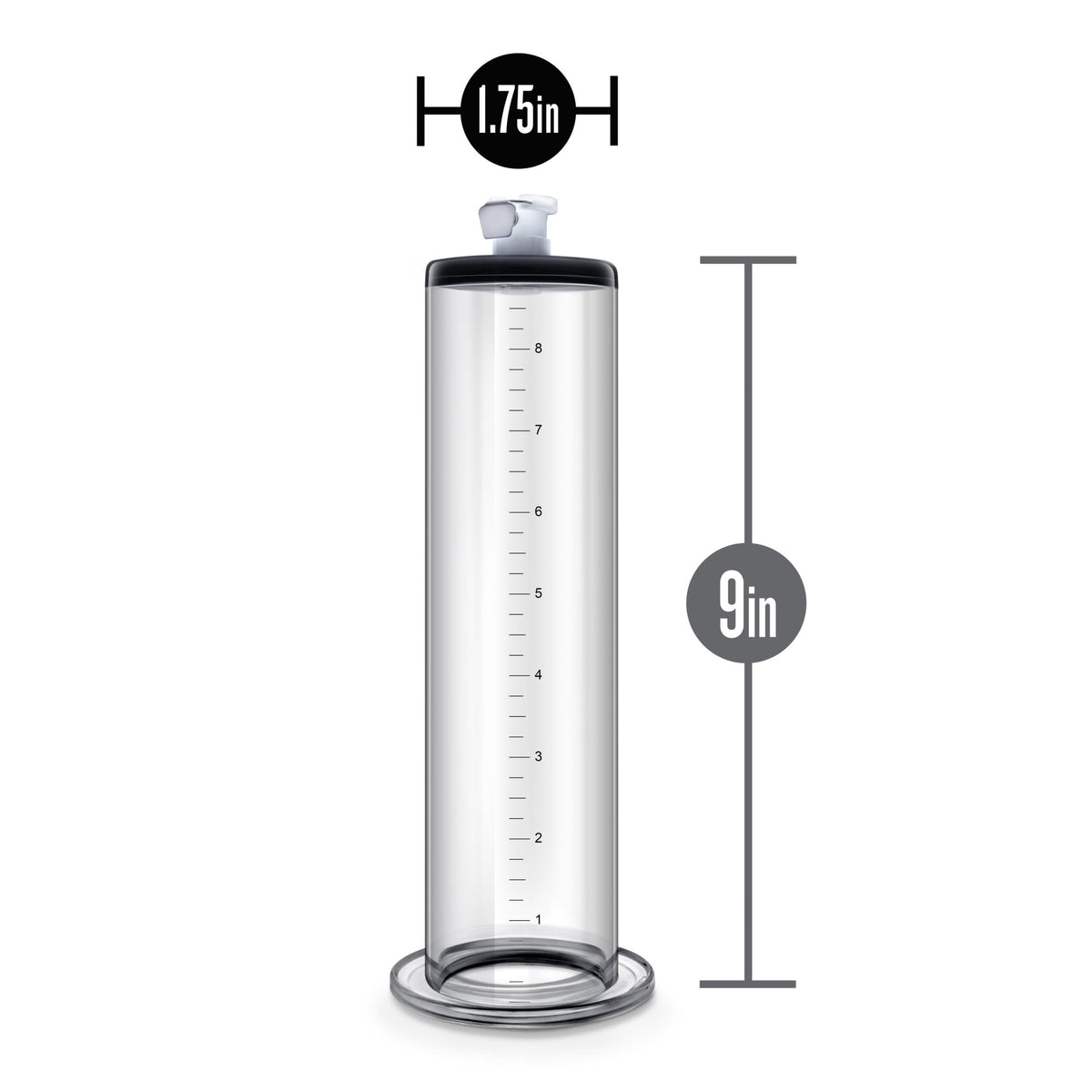 Performance - 9 Inch X 1.75 Inch Penis Pump  Cylinder  Clear Blush