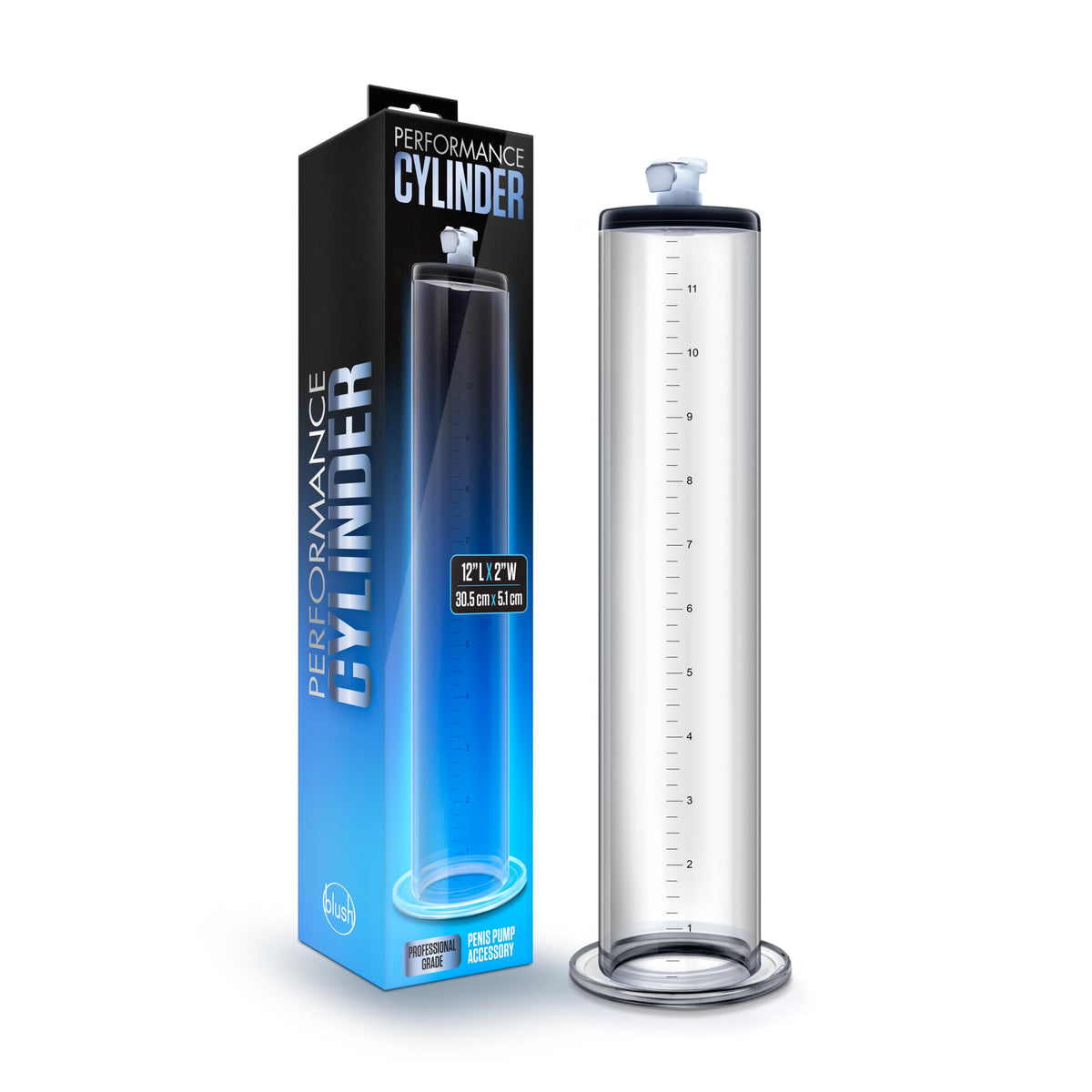 Performance - 12 Inch X 2 Inch Penis Pump Cylinder - Clear Blush