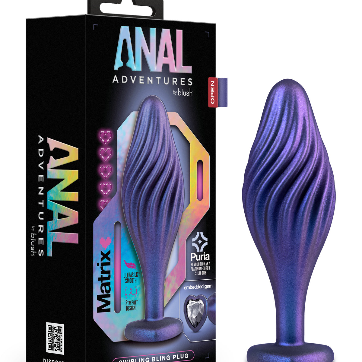 Anal Adventures Matrix - Swirling Bling Plug -  Sapphire Blush