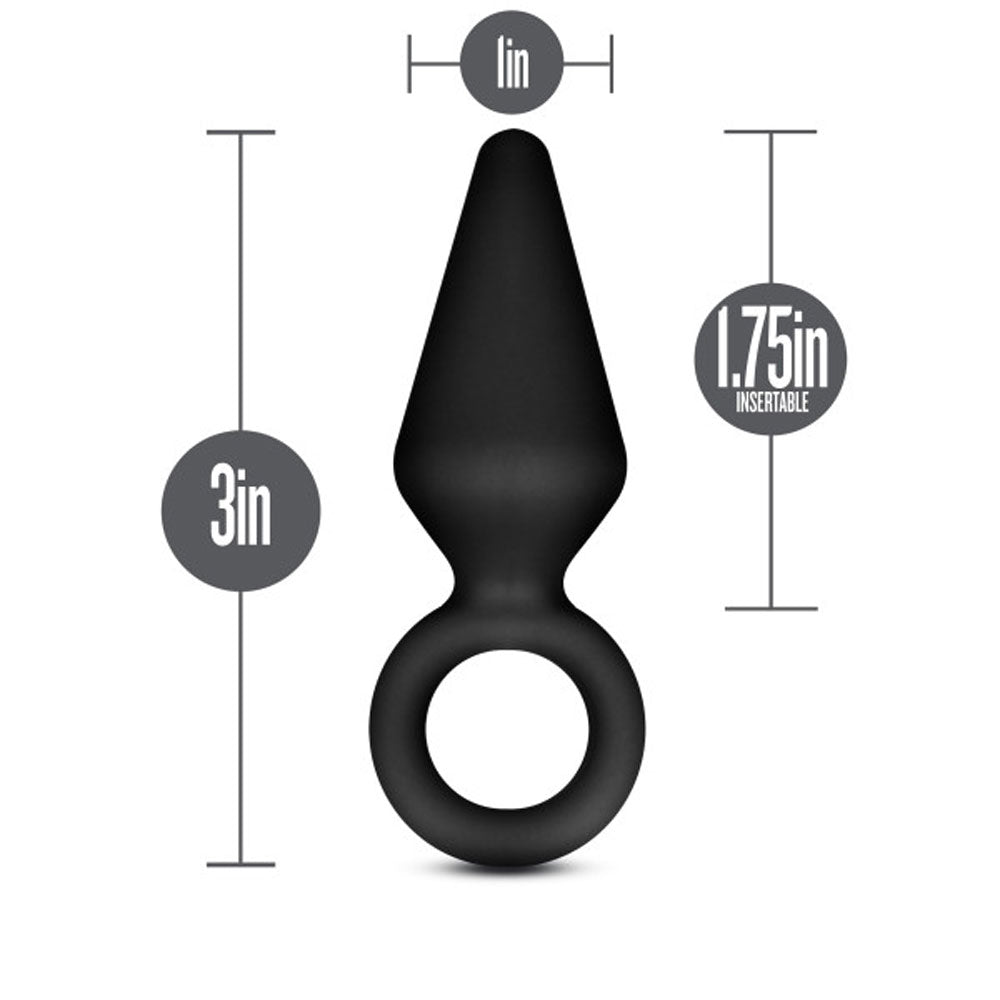 Anal Adventures - Platinum - Silicone Loop Plug - Small - Black Blush