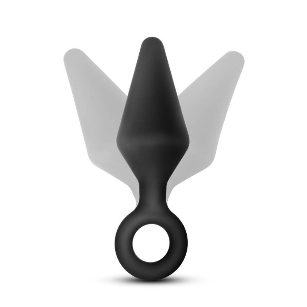 Anal Adventures Platinum - Silicone Loop Plug -  Large - Black Blush