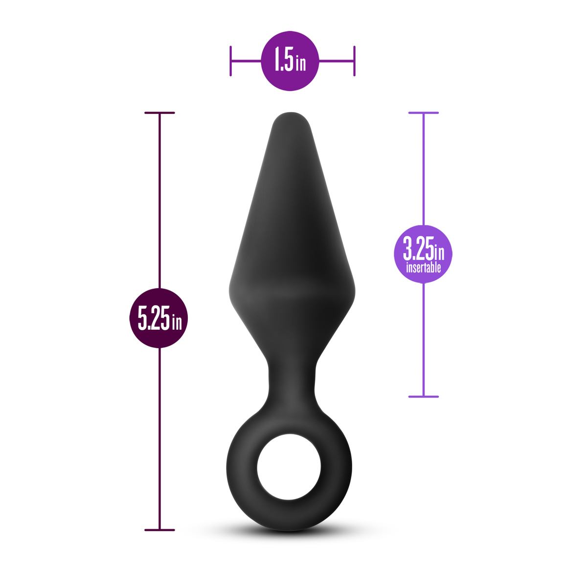 Anal Adventures Platinum - Silicone Loop Plug -  Large - Black Blush