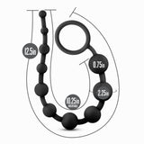 Anal Adventures - Platinum - Silicone 10 Anal   Beads - Black Blush