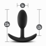 Anal Adventures - Platinum - Silicone Vibra Slim  Plug - Small - Black Blush