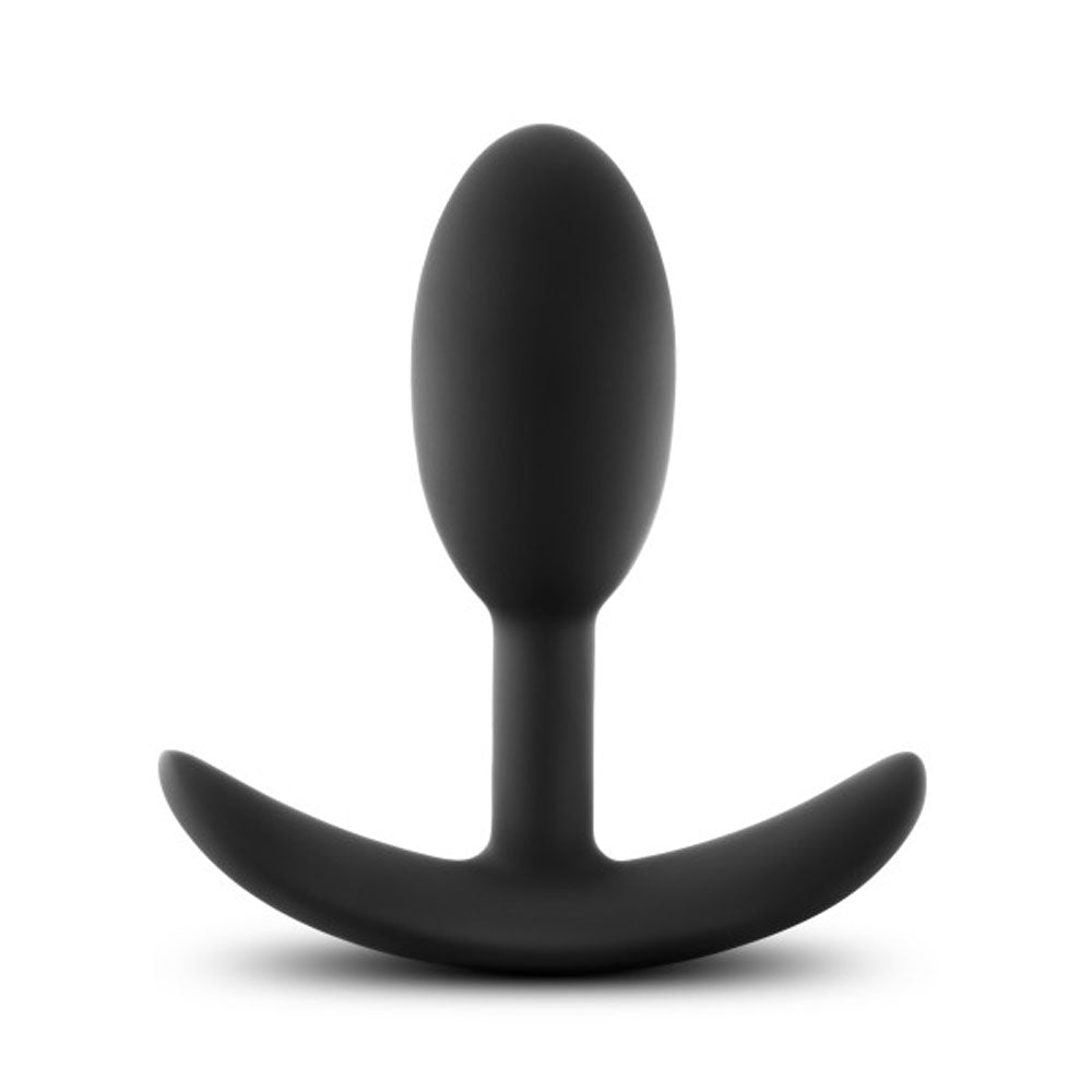 Anal Adventures - Platinum - Silicone Vibra Slim  Plug - Small - Black Blush