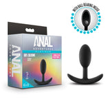 Anal Adventures - Platinum - Silicone Vibra Slim  Plug - Small - Black Blush