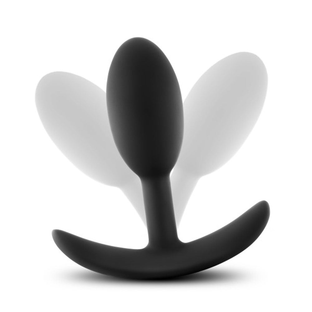 Anal Adventures - Platinum - Silicone Vibra Slim  Plug - Small - Black Blush