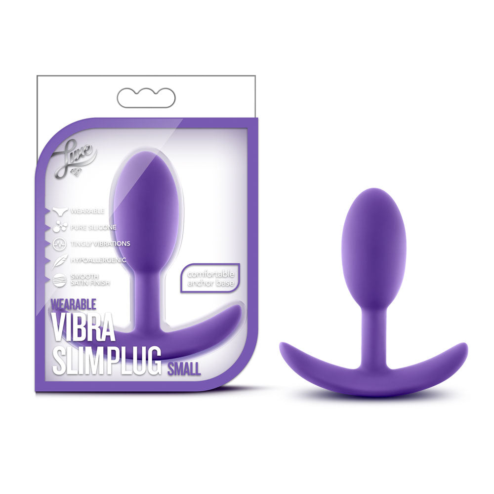 Luxe - Wearable Vibra Slim Plug - Small - Purple Blush