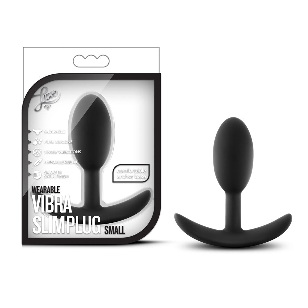 Luxe - Wearable Vibra Slim Plug - Small - Black Blush