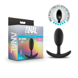 Anal Adventures - Platinum - Silicone Vibra Slim  Plug -Medium - Black Blush