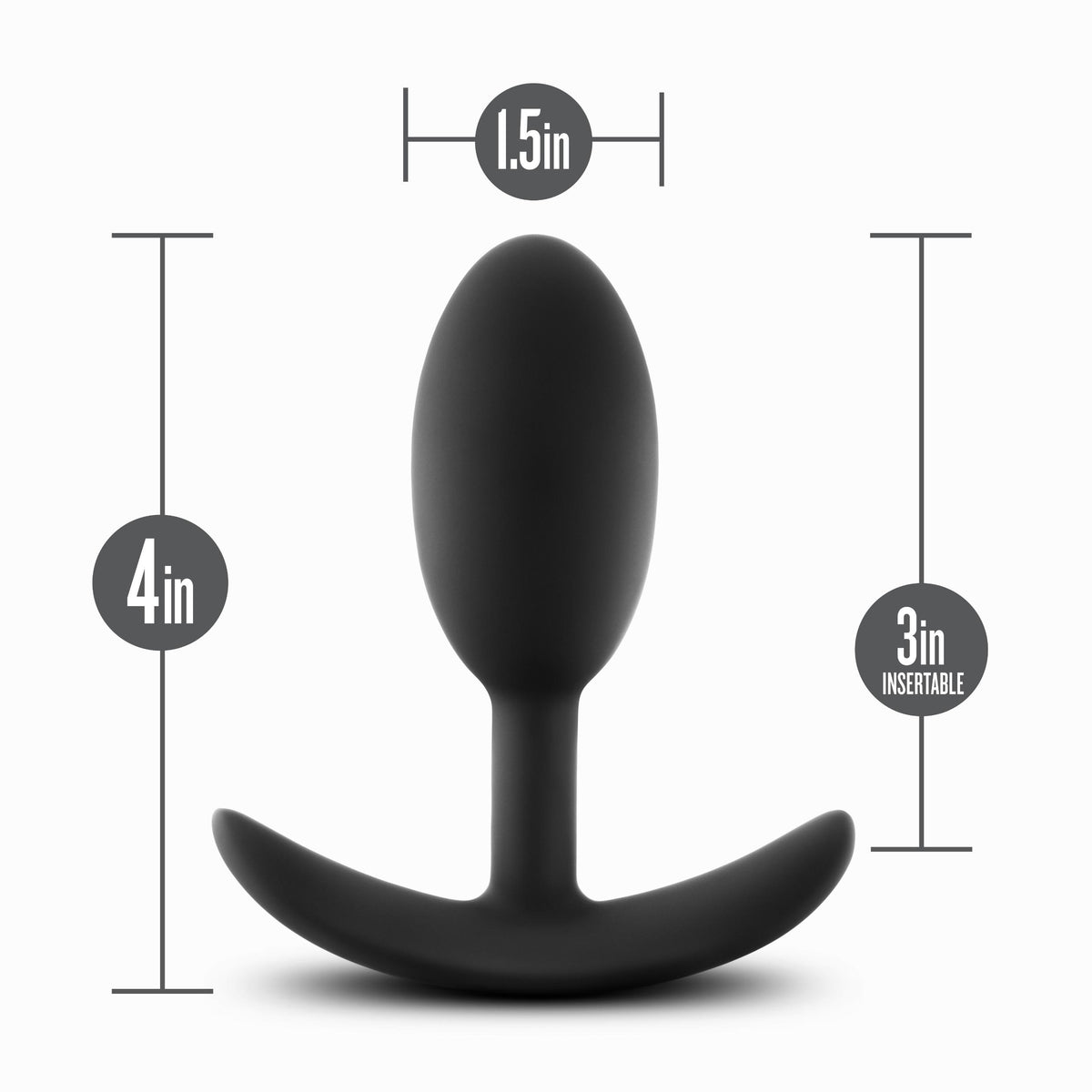 Anal Adventures - Platinum - Silicone Vibra Slim  Plug -Medium - Black Blush