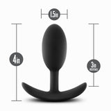 Anal Adventures - Platinum - Silicone Vibra Slim  Plug -Medium - Black Blush