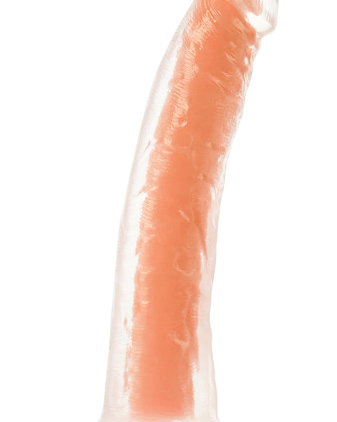 Neo Elite Glow in the Dark - Lavo - 7 Inch  Silicone Dual Density Dildo - Neon Orange Blush