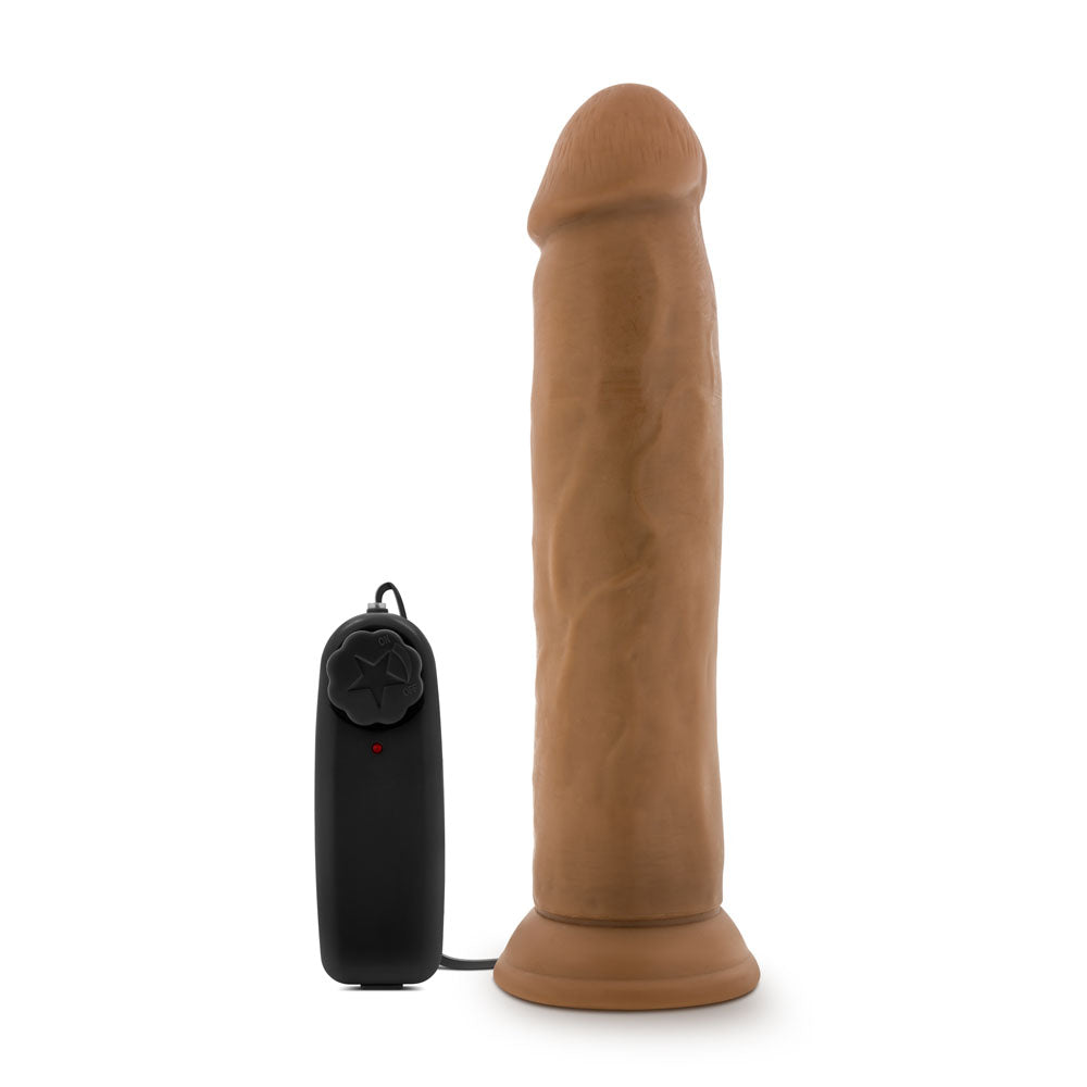 Dr. Skin - Dr. Throb - 9.5 Inch Vibrating  Realistic Cock With Suction Cup - Mocha Blush