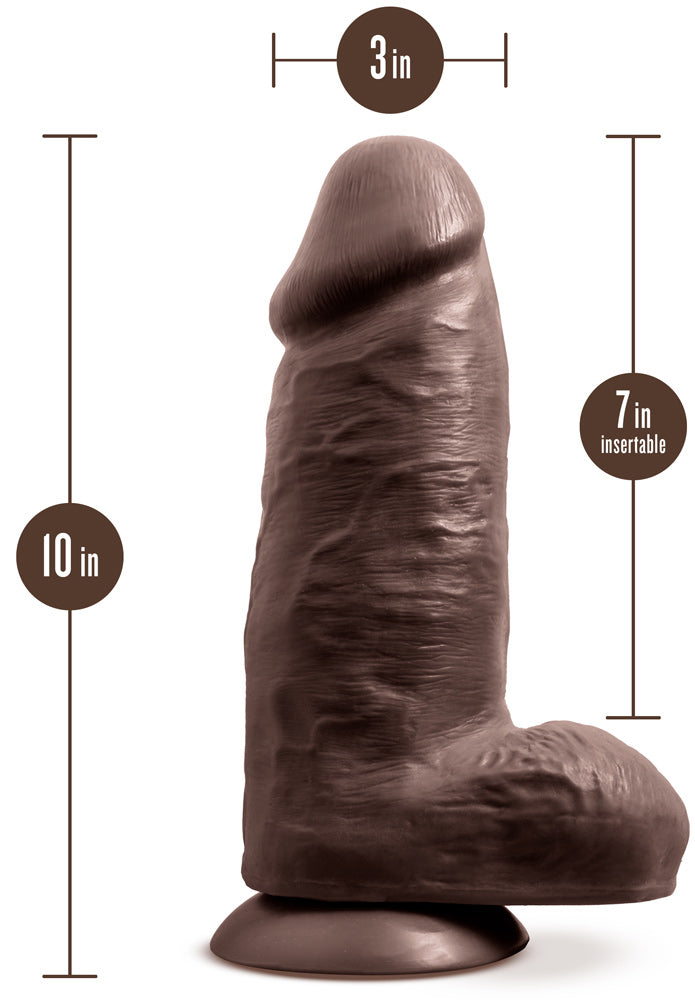 Au Naturel - Chub - 10 Inch Dildo - Chocolate Blush