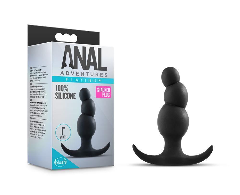 Anal Adventures Platinum - Stacked Plug - Black Blush