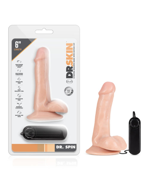 Dr. Skin - Dr. Spin - 6 Inch Gyrating Realistic Dildo - Vanilla Blush